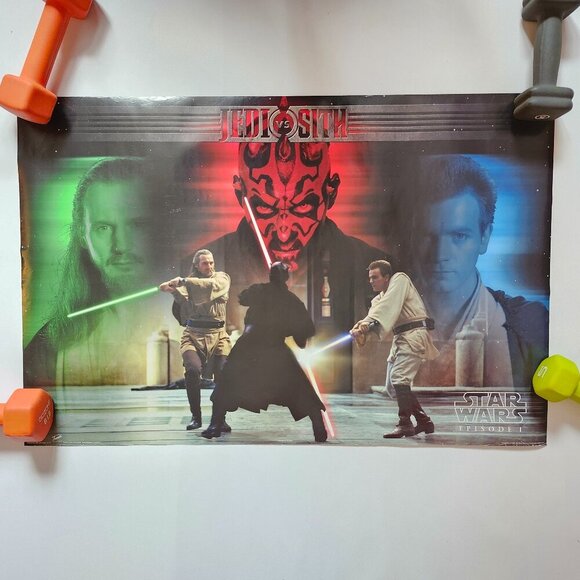 Star Wars EPISODE 1 Movie Poster Jedi Vs. Sith Ewan McGregor Liam Neeson 1999 Y2 - Picture 1 of 3
